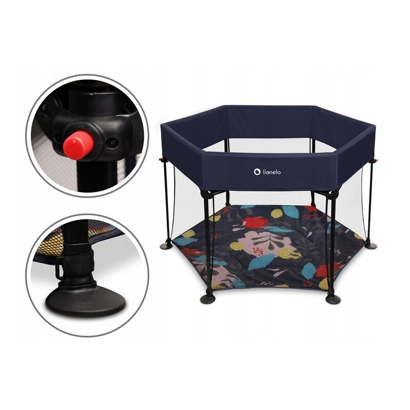 Tarc de joaca, Lionelo, Roel, Pliere ultra-compacta, Conform cu standardul europeane de securitate EN12227, Blue Navy