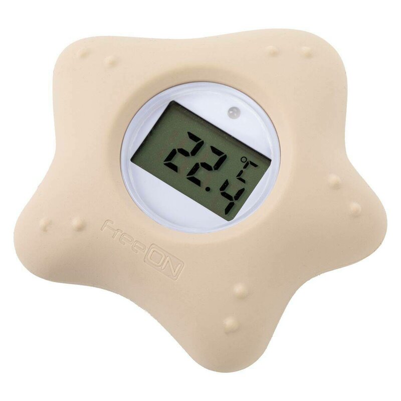 Termometru digital, FreeON, Starfish, Multifunctional, Ecran usor de citit, BPA Free, 0 luni+, Beiige