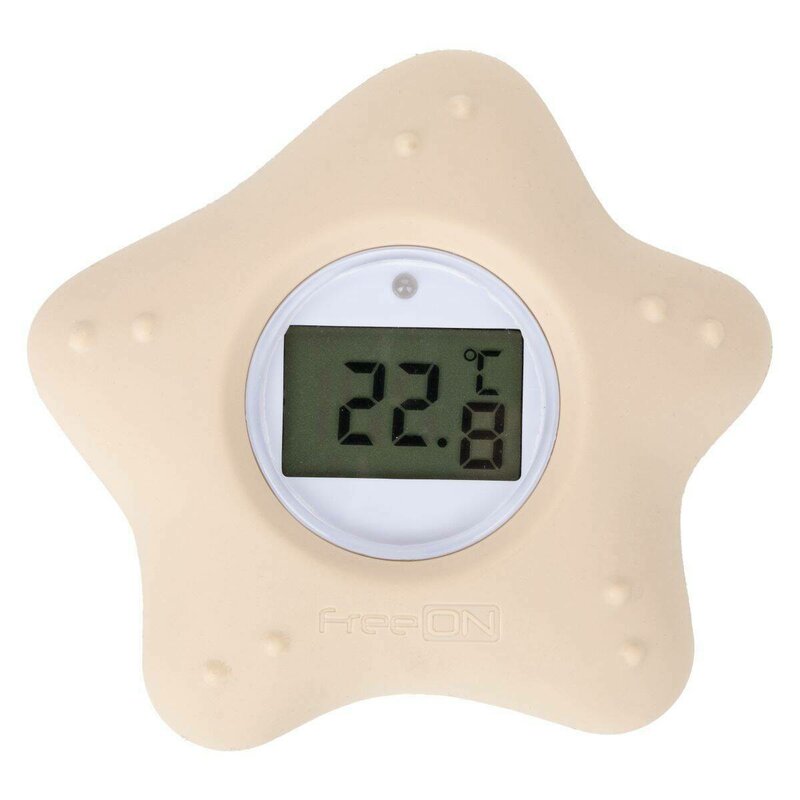 Termometru digital, FreeON, Starfish, Multifunctional, Ecran usor de citit, BPA Free, 0 luni+, Beiige