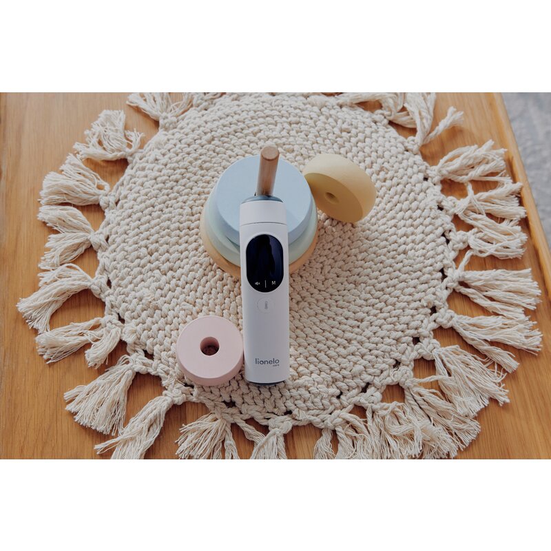 Termometru, Lionelo, FeverScan, Cu infrarosu, Fara contact, Rezultat ultrarapid, Potrivit si pentru alimente, Cu 4 moduri de functionare, Cu indicator LED si alarma sonora, Cu husa de depozitare