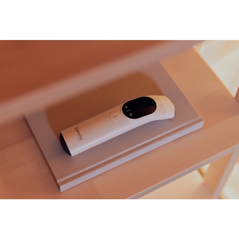 Termometru, Lionelo, FeverScan, Cu infrarosu, Fara contact, Rezultat ultrarapid, Potrivit si pentru alimente, Cu 4 moduri de functionare, Cu indicator LED si alarma sonora, Cu husa de depozitare