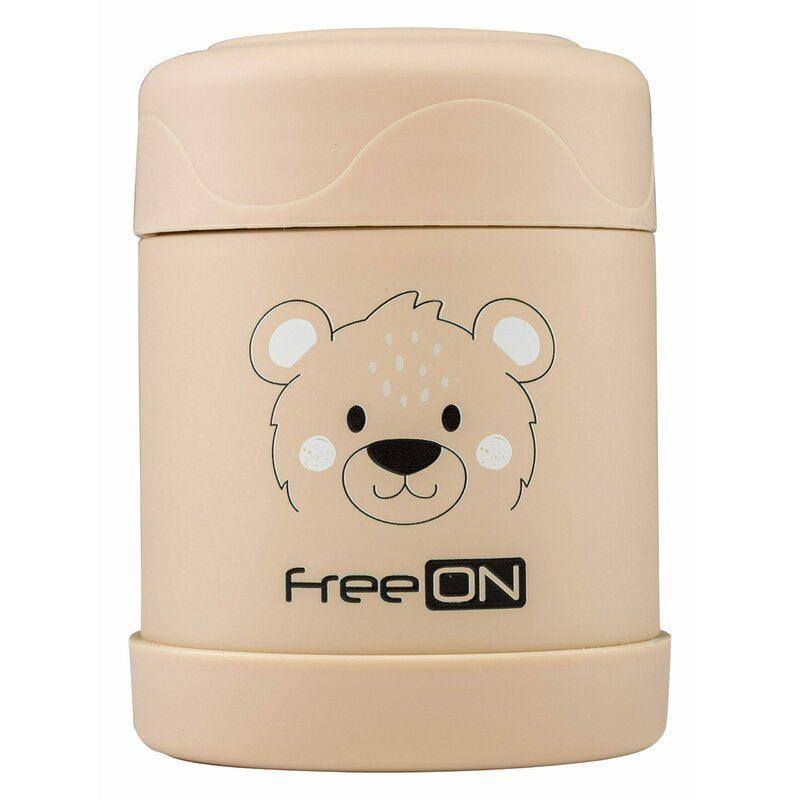 Termos, FreeON, Pentru alimente solide Din otel inoxidabil Mentine cald pana la 12 ore si rece pana la 24 ore, Beige Bear