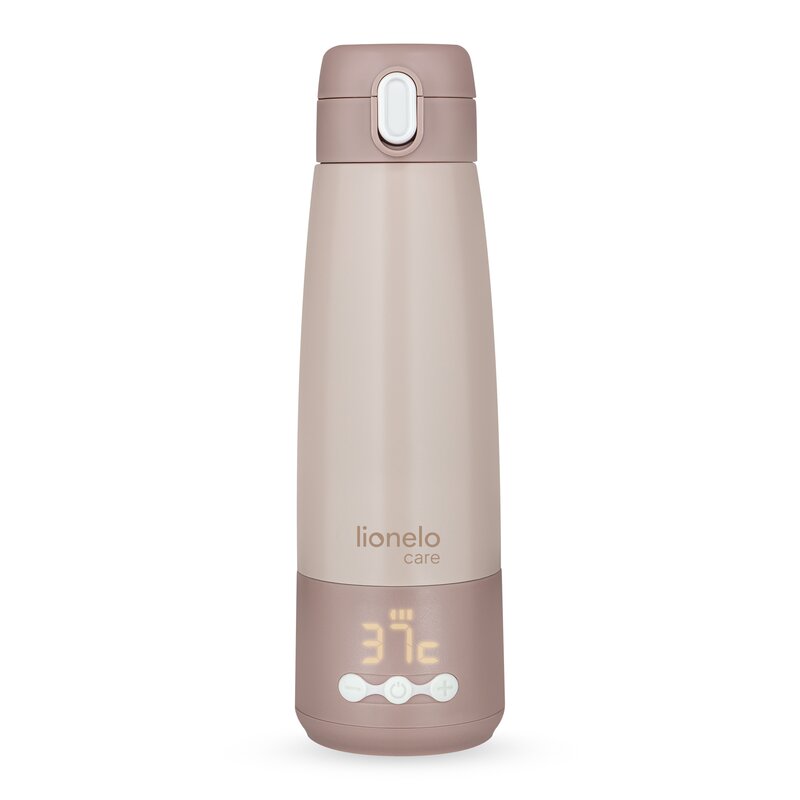 Termos inteligent cu incalzire Lionelo ThermUp Bottle 350 ml Roz nude, imagine 1