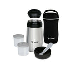Termos Jane 1000 ml din otel inoxidabil, culoare Black, cu gentuta din neopren