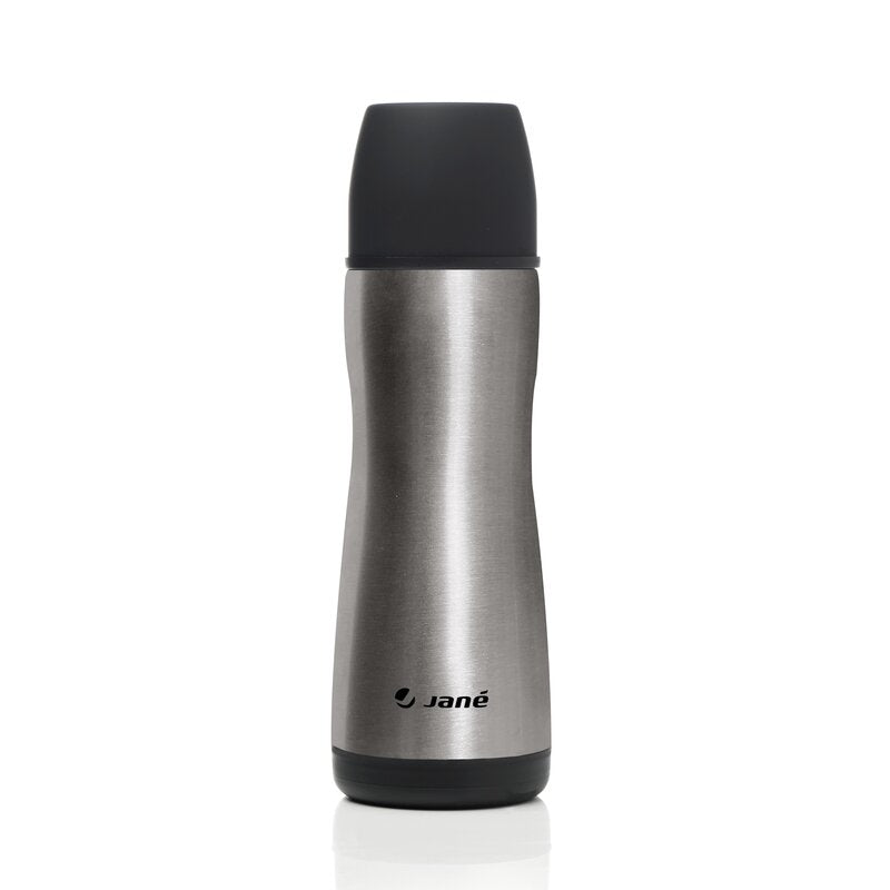Termos, Jane, Din otel inoxidabil, 1000 ml, Fara BPA, Cu gentuta din izopren, Black