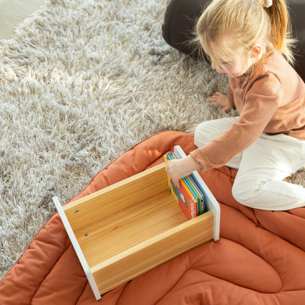 Treapta inaltator Childhome 35x23x18 cm Lemn Natural Alb