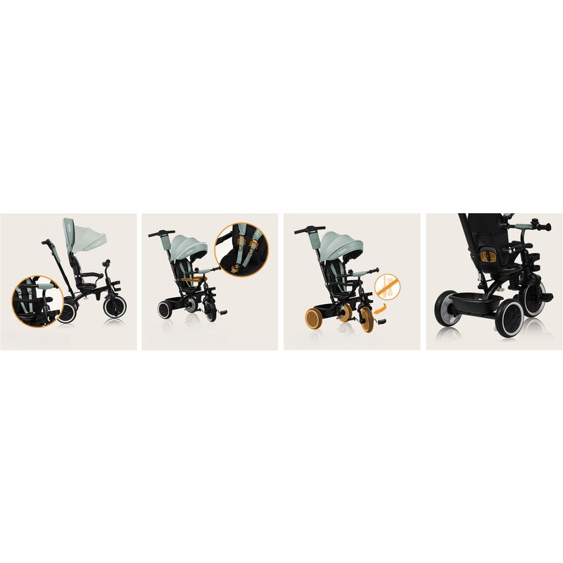 Tricicleta copii, Lionelo, Berry, 2 in 1, Multifunctionala, Suport picioare, Control al directiei, Scaun reversibil, Rotire 360 grade, Functie de roata libera, Utilizare pana la 5 ani, Constructie din otel, Conform cu standardul EN71, Roz