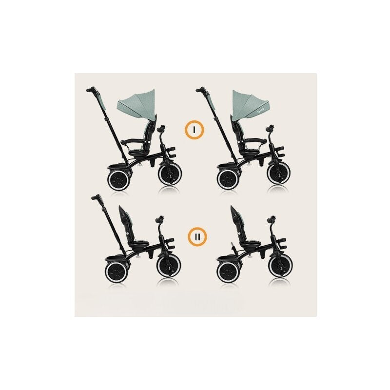 Tricicleta copii, Lionelo, Berry, 2 in 1, Multifunctionala, Suport picioare, Control al directiei, Scaun reversibil, Rotire 360 grade, Functie de roata libera, Utilizare pana la 5 ani, Constructie din otel, Conform cu standardul EN71, Roz