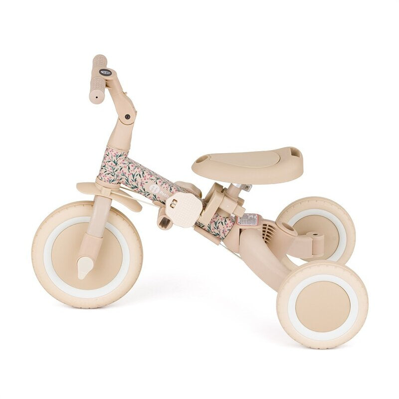 Tricicleta, Petite&Mars, Turbo, Editie limitata, 5 in 1, Multifunctionala, Vehicul de impins, Bicicleta cu/fara pedale, Cu maner de ghidaj, Detasabil, Roti din cauciuc, Pana la 25 kg, 1.5-5 ani, Pink Meadow