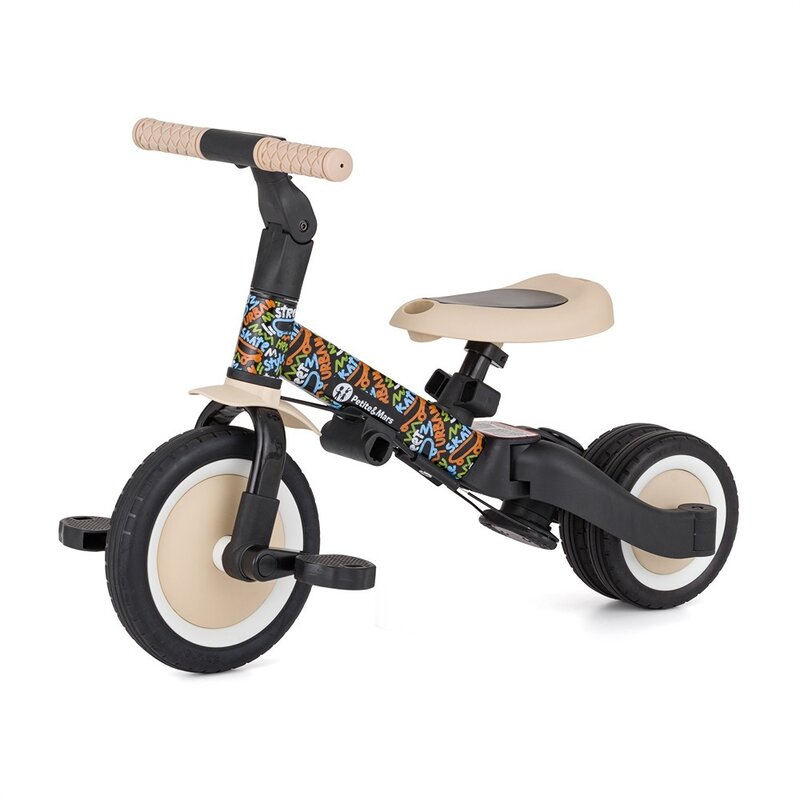 Tricicleta, Petite&Mars, Turbo, Editie limitata, 5 in 1, Multifunctionala, Vehicul de impins, Bicicleta cu/fara pedale, Cu maner de ghidaj, Detasabil, Roti din cauciuc, Pana la 25 kg, 1.5-5 ani, City Beat