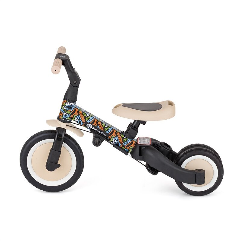 Tricicleta, Petite&Mars, Turbo, Editie limitata, 5 in 1, Multifunctionala, Vehicul de impins, Bicicleta cu/fara pedale, Cu maner de ghidaj, Detasabil, Roti din cauciuc, Pana la 25 kg, 1.5-5 ani, City Beat