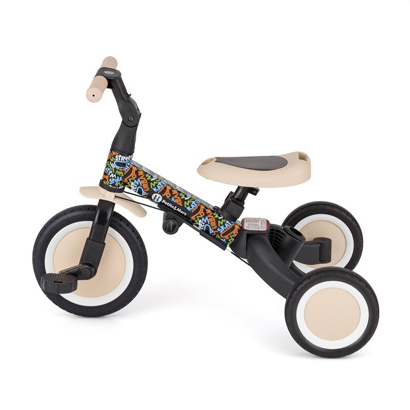 Tricicleta, Petite&Mars, Turbo, Editie limitata, 5 in 1, Multifunctionala, Vehicul de impins, Bicicleta cu/fara pedale, Cu maner de ghidaj, Detasabil, Roti din cauciuc, Pana la 25 kg, 1.5-5 ani, City Beat