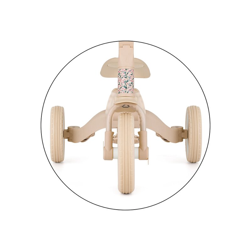 Tricicleta, Petite&Mars, Turbo, Editie limitata, 5 in 1, Multifunctionala, Vehicul de impins, Bicicleta cu/fara pedale, Cu maner de ghidaj, Detasabil, Roti din cauciuc, Pana la 25 kg, 1.5-5 ani, Pink Meadow