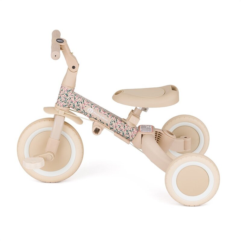 Tricicleta, Petite&Mars, Turbo, Editie limitata, 5 in 1, Multifunctionala, Vehicul de impins, Bicicleta cu/fara pedale, Cu maner de ghidaj, Detasabil, Roti din cauciuc, Pana la 25 kg, 1.5-5 ani, Pink Meadow