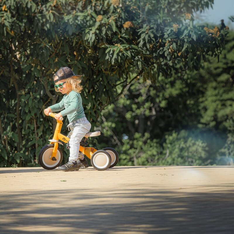 Tricicleta, Petite&Mars, Turbo, Editie limitata, 5 in 1, Multifunctionala, Vehicul de impins, Bicicleta cu/fara pedale, Cu maner de ghidaj, Detasabil, Roti din cauciuc, Pana la 25 kg, 1.5-5 ani, Pink Meadow