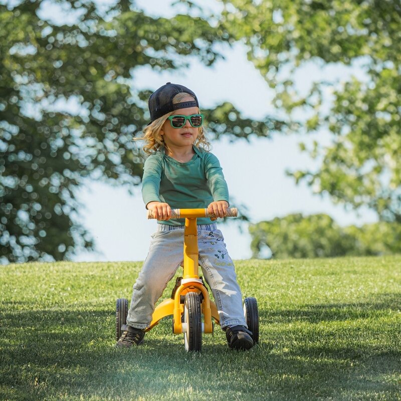 Tricicleta, Petite&Mars, Turbo, Editie limitata, 5 in 1, Multifunctionala, Vehicul de impins, Bicicleta cu/fara pedale, Cu maner de ghidaj, Detasabil, Roti din cauciuc, Pana la 25 kg, 1.5-5 ani, Pink Meadow