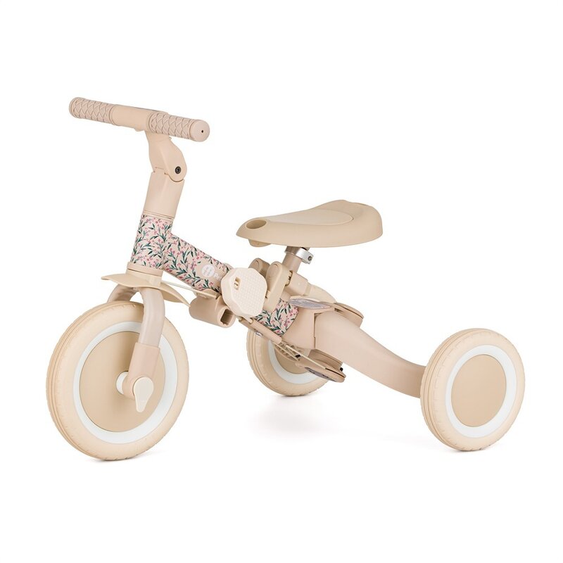 Tricicleta, Petite&Mars, Turbo, Editie limitata, 5 in 1, Multifunctionala, Vehicul de impins, Bicicleta cu/fara pedale, Cu maner de ghidaj, Detasabil, Roti din cauciuc, Pana la 25 kg, 1.5-5 ani, Pink Meadow