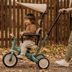 Tricicleta, Petite&Mars, Turbo Plus, 5 in 1, Multifunctionala, Vehicul de impins, Bicicleta cu/fara pedale, Cu maner de ghidaj, Detasabil, Roti din cauciuc, Capotina pentru soare, Pana la 25 kg, 1.5-5 ani, Verde