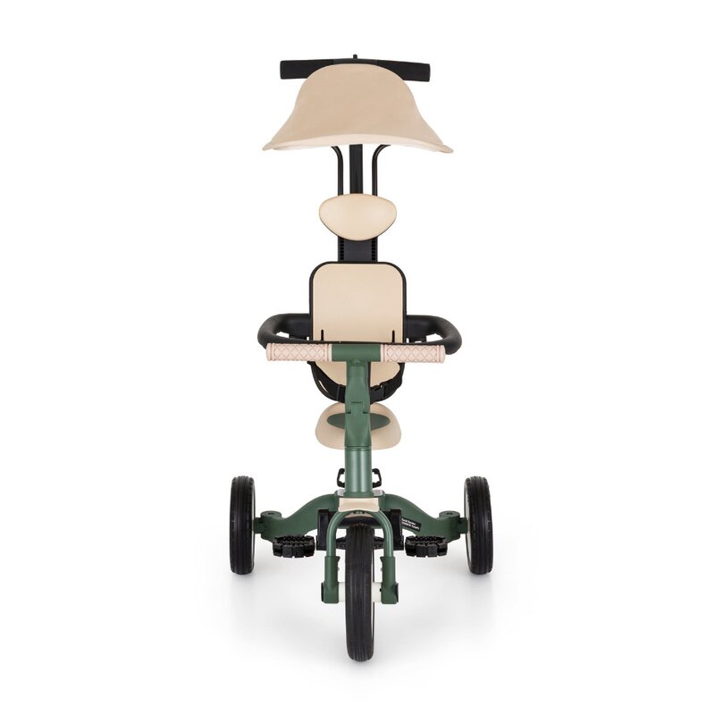 Tricicleta, Petite&Mars, Turbo Plus, 5 in 1, Multifunctionala, Vehicul de impins, Bicicleta cu/fara pedale, Cu maner de ghidaj, Detasabil, Roti din cauciuc, Capotina pentru soare, Pana la 25 kg, 1.5-5 ani, Verde