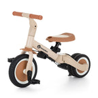 Tricicleta, Petite&Mars, Turbo Plus, 5 in 1, Multifunctionala, Vehicul de impins, Bicicleta cu/fara pedale, Cu maner de ghidaj, Detasabil, Roti din cauciuc, Capotina pentru soare, Pana la 25 kg, 1.5-5 ani, Bej