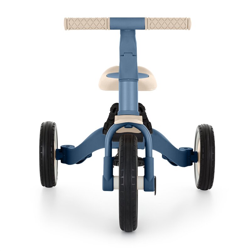 Tricicleta, Petite&Mars, Turbo Plus, 5 in 1, Multifunctionala, Vehicul de impins, Bicicleta cu/fara pedale, Cu maner de ghidaj, Detasabil, Roti din cauciuc, Capotina pentru soare, Pana la 25 kg, 1.5-5 ani, Albastru