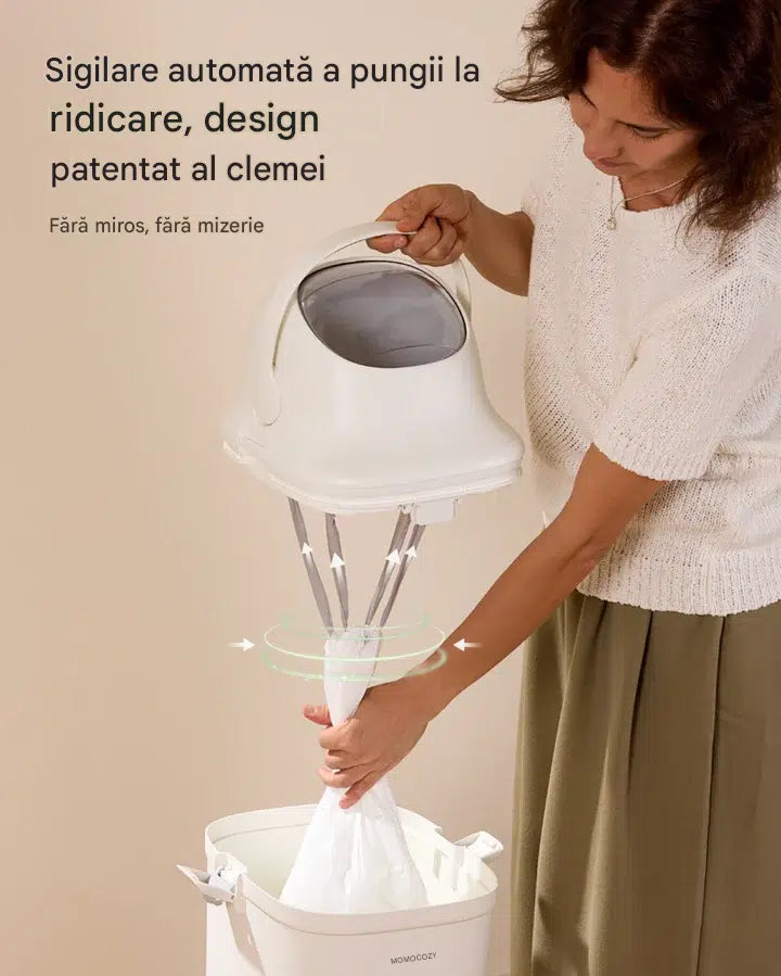Cos pentru Scutece Momcozy Diaper Pail - Etansare Tripla, Inaltime Ergonomica