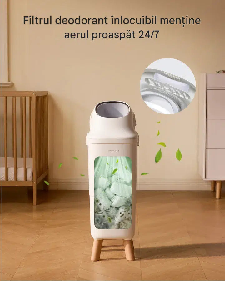 Cos pentru Scutece Momcozy Diaper Pail - Etansare Tripla, Inaltime Ergonomica