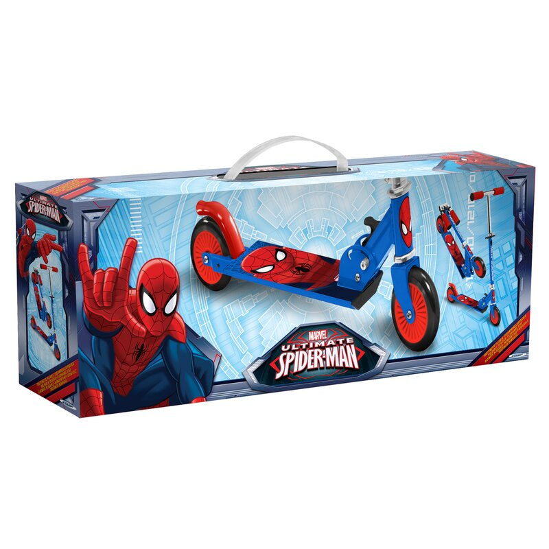 Trotineta pliabila copii Stamp Spiderman cu roti 125 mm si ghidon reglabil 3 ani+