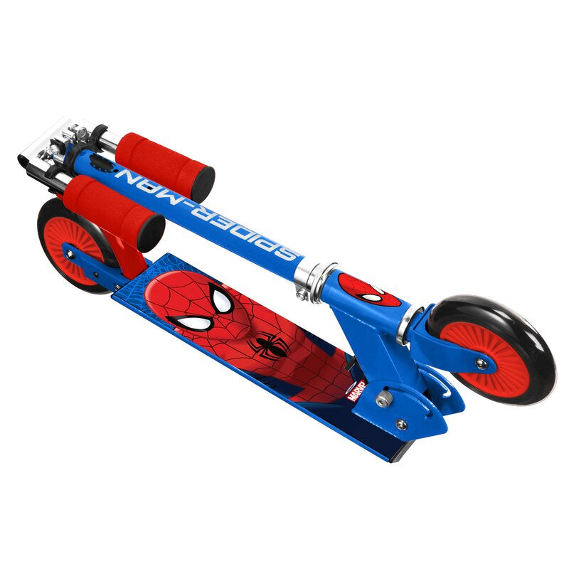 Trotineta pliabila copii Stamp Spiderman cu roti 125 mm si ghidon reglabil 3 ani+