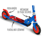 Trotineta pliabila copii Stamp Spiderman cu roti 125 mm si ghidon reglabil 3 ani+