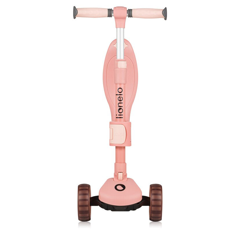Trotineta, Lionelo, Franky, Multifunctionala, Pliabila, Pana la 50 kg, Bicicleta cu 3 roti si trotineta de echilibru, Ghidon reglabil, Sezut detasabil, Roti cu LED, Conform cu EN71, EN62115, 12 luni+, Roz