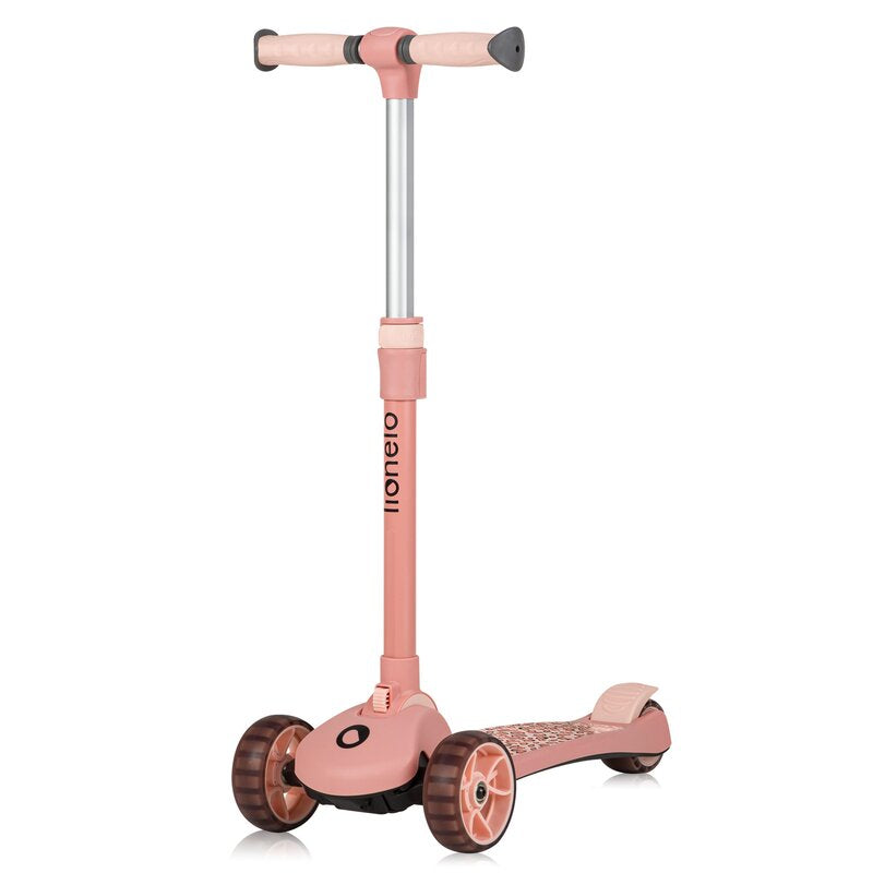 Trotineta, Lionelo, Franky, Multifunctionala, Pliabila, Pana la 50 kg, Bicicleta cu 3 roti si trotineta de echilibru, Ghidon reglabil, Sezut detasabil, Roti cu LED, Conform cu EN71, EN62115, 12 luni+, Roz
