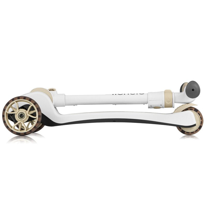 Trotineta, Lionelo, Franky, Multifunctionala, Pliabila, Pana la 50 kg, Bicicleta cu 3 roti si trotineta de echilibru, Ghidon reglabil, Sezut detasabil, Roti cu LED, Conform cu EN71, EN62115, 12 luni+, Bej