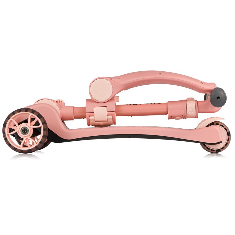 Trotineta, Lionelo, Franky, Multifunctionala, Pliabila, Pana la 50 kg, Bicicleta cu 3 roti si trotineta de echilibru, Ghidon reglabil, Sezut detasabil, Roti cu LED, Conform cu EN71, EN62115, 12 luni+, Roz