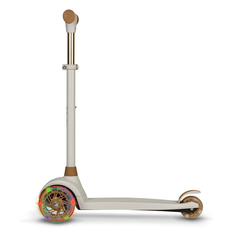 Trotineta, Lionelo, Jessy, Ultrapliabila, Pana la 50 Kg, Cu design ergonomic, Cu lumini LED, 56 x 26 x 67-82 cm, 3 ani+, Maro