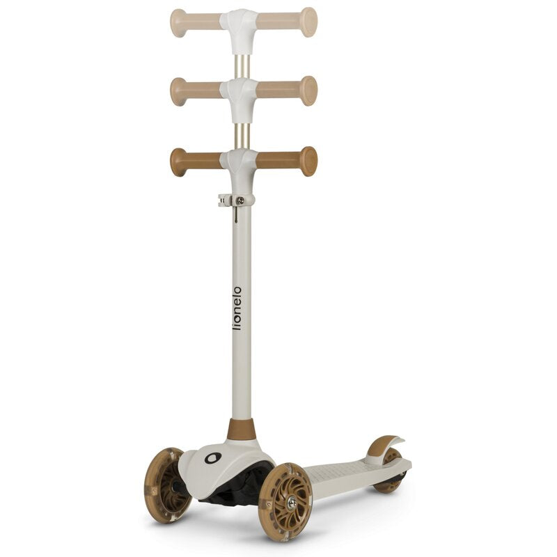 Trotineta, Lionelo, Jessy, Ultrapliabila, Pana la 50 Kg, Cu design ergonomic, Cu lumini LED, 56 x 26 x 67-82 cm, 3 ani+, Maro