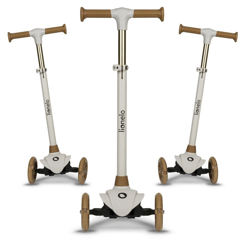 Trotineta, Lionelo, Jessy, Ultrapliabila, Pana la 50 Kg, Cu design ergonomic, Cu lumini LED, 56 x 26 x 67-82 cm, 3 ani+, Maro