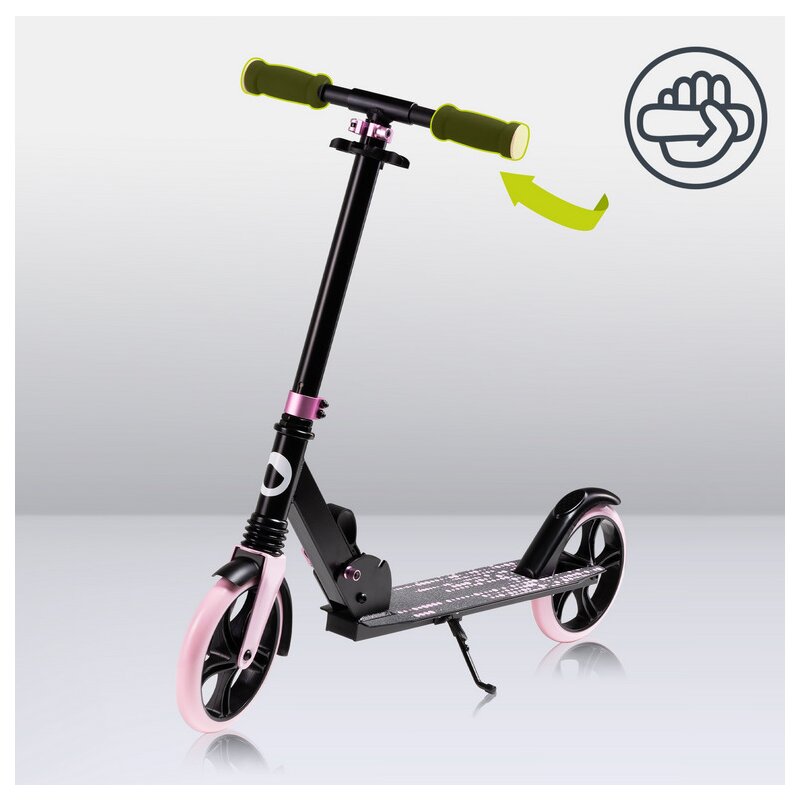 Trotineta, Lionelo, Luca, Pentru copii sau adulti, Ultrapliabila, Pana la 100 Kg, Conform cu standardul european de securitate EN14619, Roz