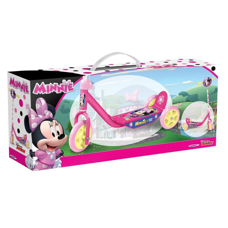 Trotineta, Stamp, Minnie Mouse, Cu 3 roti, Pana la 20 kg, Cu platforma antiderapanta, Cadru din otel, Roti din PVC, Ghidon reglabil, 2-4 ani, Pink