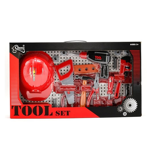 Trusa de scule copii, Tegole, Pentru atelier, Cu casca, 3 ani+, Multicolor