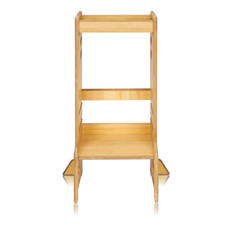 Turn de invatare Montessori, Lionelo, Cass, Functie de raft pentru carti, Pana la 30 kg, 12 luni - 6 ani, Din MDF si furnir, 3 trepte de inaltime, Natur