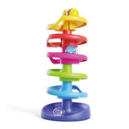 Turn cu bile Quercetti Spirala, 6 elemente – turn cu spirale multicolore pe fundal alb