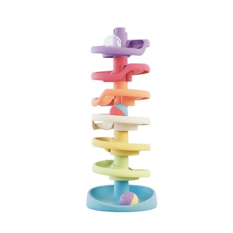 Turn cu bile Quercetti Spirala Evo – turn asamblat cu spirale în culori pastel