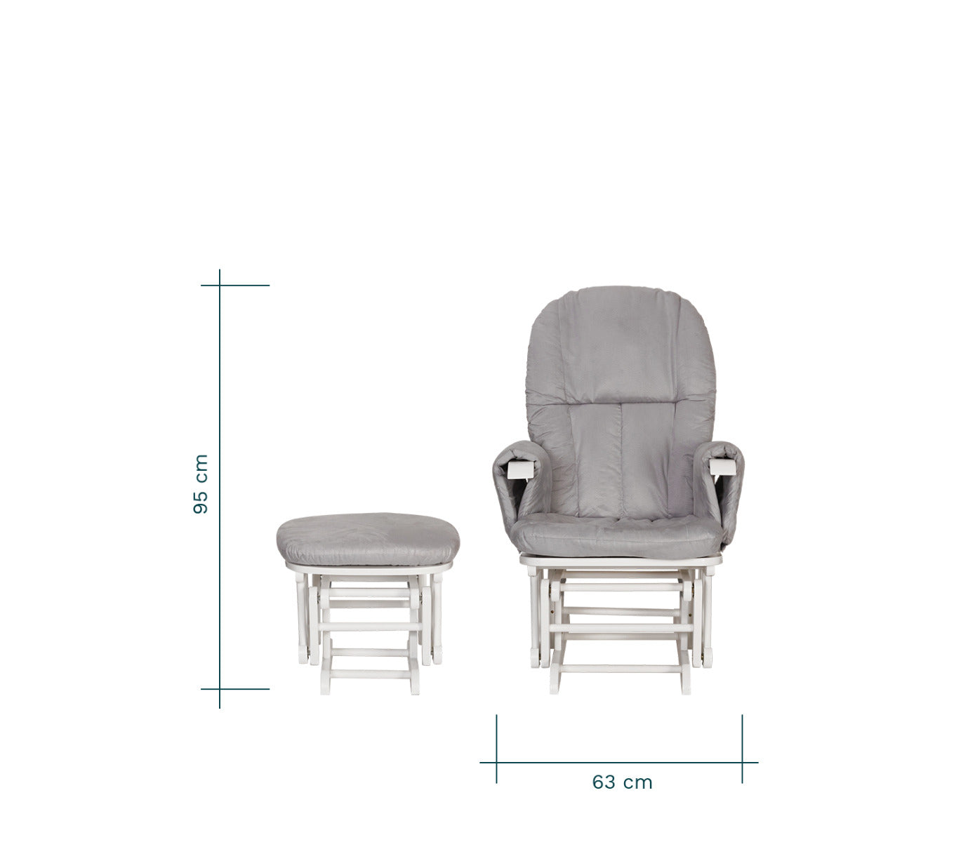 Tutti Bambini - Fotoliu reglabil alaptare, cu suport pentru picioare Gri