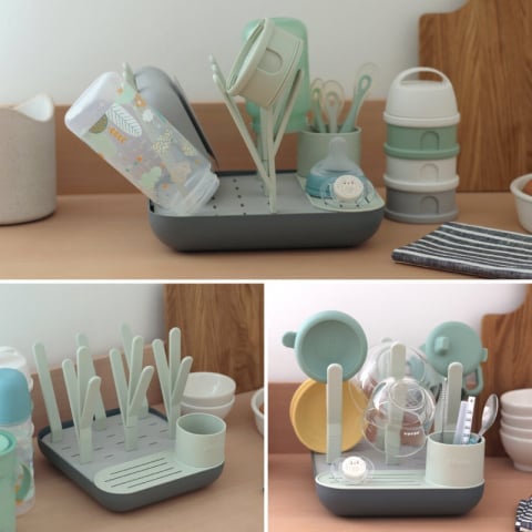 Uscator biberoane Beaba Forest Misty Green Mineral