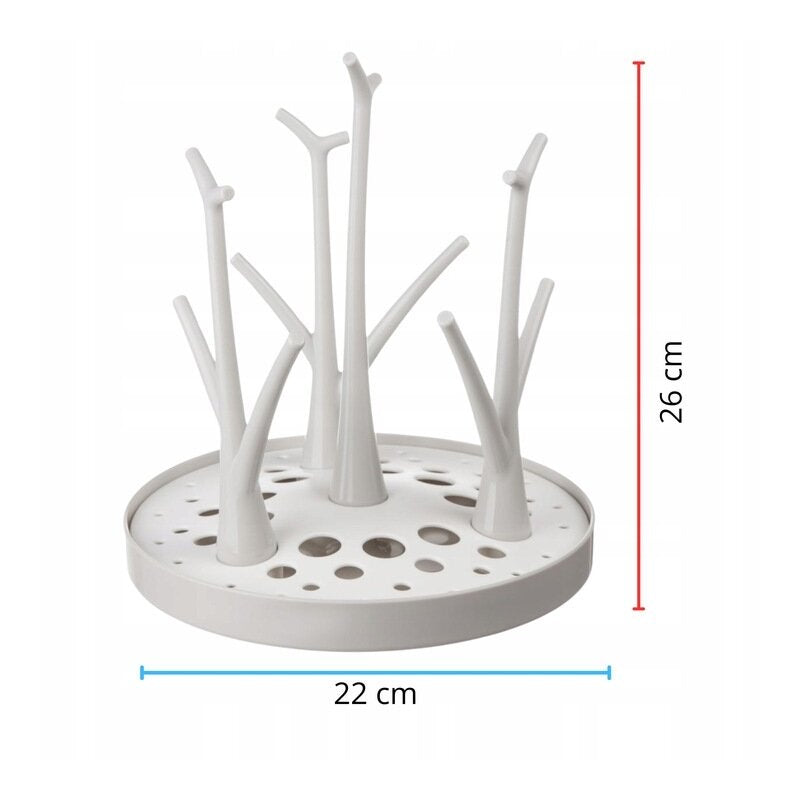 Uscator, Bocioland, Pentru biberoane, Cu design flexibil, Fara BPA, Pentru 8 recipiente, 22x26 cm, White