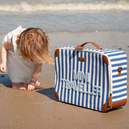 Valiza pentru copii Childhome Mini Traveller Albastru Alb