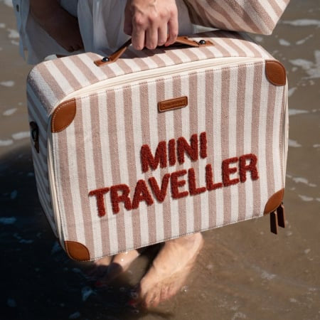 Valiza pentru copii Childhome Mini Traveller Nude Alb