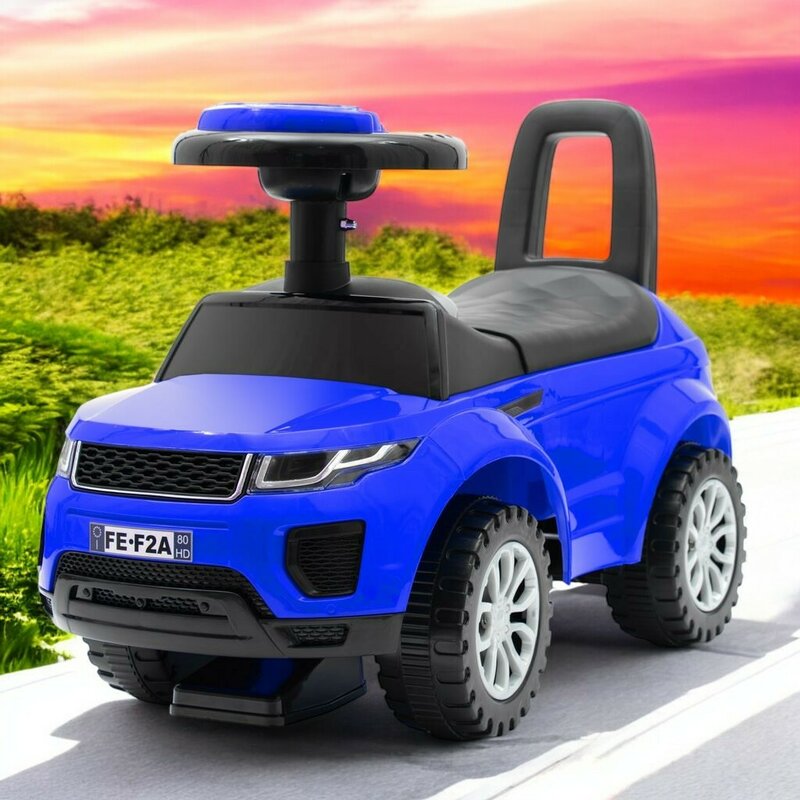 Mașinuță fără pedale Baby Mix SUV, Albastru – prezentare în decor exterior