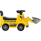 Vehicul ride-on, Free2Move, Buldozer, Cu lumini si sunete, Cu spatiu de depozitare, 19-36 luni, Galben